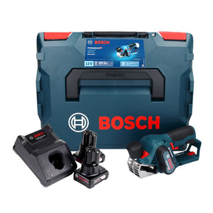 Bosch GHO 12V-20 Professional Akku Hobel 12 V Brushless + 2x Akku 6,0 Ah + Ladegerät + L-Boxx