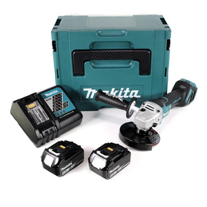 Makita DGA 517 RMJ Akku Winkelschleifer 18 V 125 mm Brushless + 2x Akku 4,0 Ah + Ladegerät + Makpac