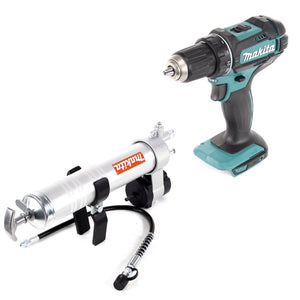Makita DDF 482 Z Akku Bohrschrauber 18V 62Nm Solo + Fettpresse - ohne Akku, ohne Ladegerät