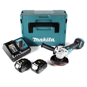 Makita DGA 511 RTJ Akku Winkelschleifer 18 V 125 mm Brushless + 2x Akku 5,0 Ah + Ladegerät + Makpac