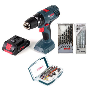 Bosch Professional GSB 18V-21 Akku Schlagbohrschrauber 18V 55Nm + 1x Akku ProCORE 4,0Ah + Bit- und Bohrer-Set