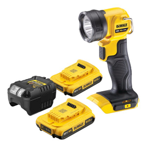 DeWalt DCL 040 D2 Akku Lampe 18 V 110 Lumen + 2x Akku 2,0 Ah + Ladegerät