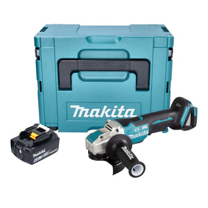 Makita DGA 520 G1JX1 Akku Winkelschleifer 18 V 125 mm X-LOCK Brushless + 1x Akku 6,0 Ah + Makpac - ohne Ladegerät