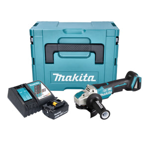 Makita DGA 520 RG1JX1 Akku Winkelschleifer 18 V 125 mm X-LOCK Brushless + 1x Akku 6,0 Ah + Ladegerät + Makpac