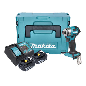 Makita DTD 173 SMJ Akku Schlagschrauber 18 V 180 Nm 1/4“ Brushless + 2x Akku 4,0 Ah + Ladegerät + Makpac