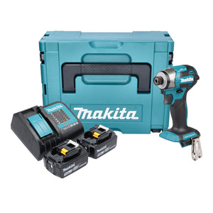 Makita DTD 173 STJ Akku Schlagschrauber 18 V 180 Nm 1/4“ Brushless + 2x Akku 5,0 Ah + Ladegerät + Makpac