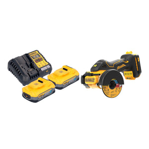 DeWalt DCS 438 H2 Akku Multimaterialschneider 18 V 76 mm Brushless + 2x Powerstack Akku 5,0 Ah + Ladegerät