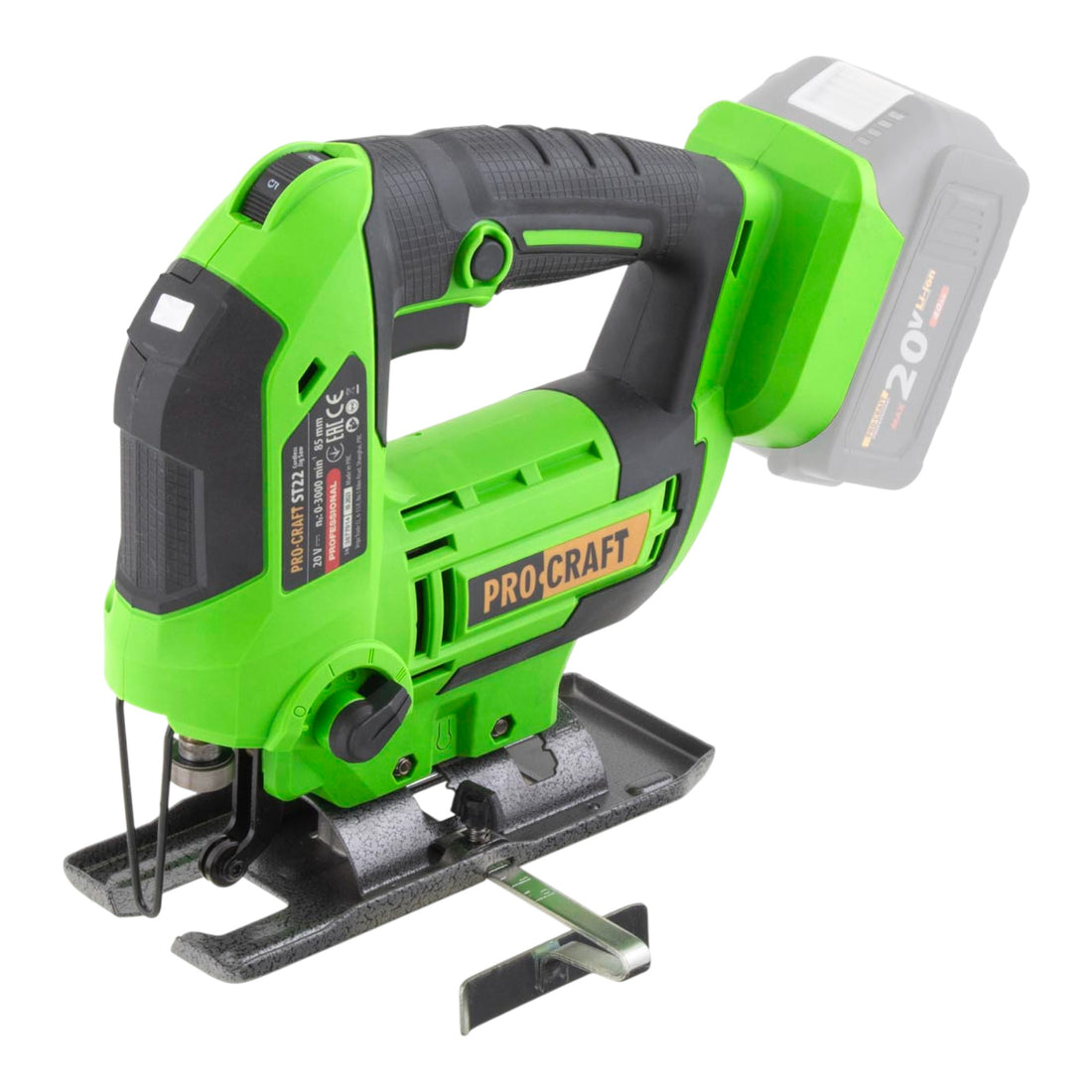 Procraft ST22 Akku Stichsäge 20 V 80 mm Brushless Solo - ohne Akku, ohne Ladegerät