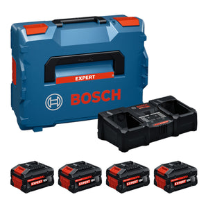 Bosch EXPERT 4x EXBA18V-80 + EXAL18V2-320 Starter Set 18 V + 4x Akku 8,0 Ah + Ladegerät 16 A + L-Boxx