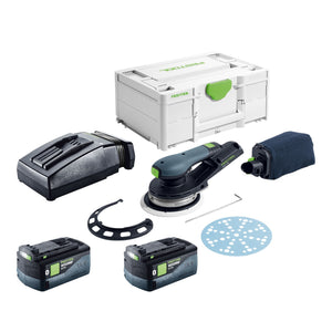 Festool ETSC 2 150-Basic Akku Exzenterschleifer 18 V 150 mm Brushless + 2x Akku 5,0 Ah + Ladegerät + Systainer