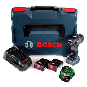 Bosch GDR 18V-200 C Akku Drehschlagschrauber 1/4" 18V 200Nm + 2x Akkus 2,0Ah + Ladegerät + Connect-Modul in L-Boxx