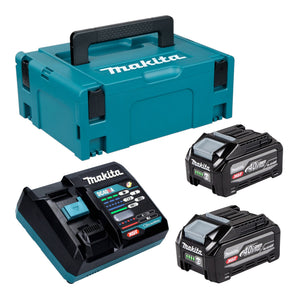 Makita Power Source Kit 2x BL 4040 F Akku 40 V max. 4,0 Ah XGT ( 2x 1910N6-8 ) + DC 40 RA Ladegerät ( 191E07-8 ) + Makpac