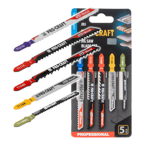 Procraft JB5 Stichsägeblatt Set 5 tlg. 1 - 50 mm für Holz und Metall