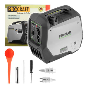 Procraft IGP35 Benzin Inverter Generator Stromerzeuger 3,0 kW 5,5 l 2× 230 V / 1x USB-A / 1x USB-C