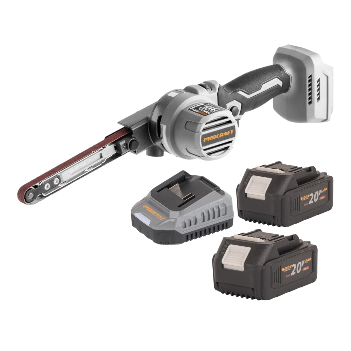 ProCraft Industrial PFA20A-BB Akku Bandfeile 20 V 13 x 457 mm Brushless + 2x Akku 4,0 Ah + Ladegerät