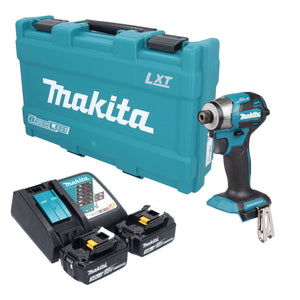 Makita DTD 173 RFK Akku Schlagschrauber 18 V 180 Nm 1/4" Brushless + 2x Akku 3,0 Ah + Ladegerät + Koffer
