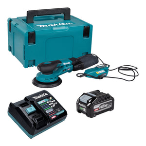 Makita BO 002 CGU101 Akku Exzenterschleifer 40 V max. 150 mm 5,0 mm Hub Brushless + 1x Akku 4,0 Ah + Ladegerät + Makpac