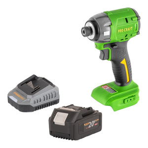 Procraft PS22bb Akku Schlagschrauber 20 V 230 Nm 1/4" Brushless + 1x Akku 4,0 Ah + Ladegerät