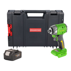 Procraft PS22bb Akku Schlagschrauber 20 V 230 Nm 1/4" Brushless + 1x Akku 4,0 Ah + RHINO Toolcase - ohne Ladegerät