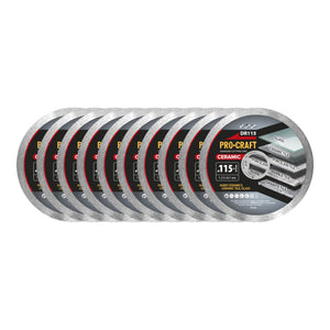 Procraft DR115 Diamanttrennscheibe Ceramic 115 x 22,23 mm 10 Stück