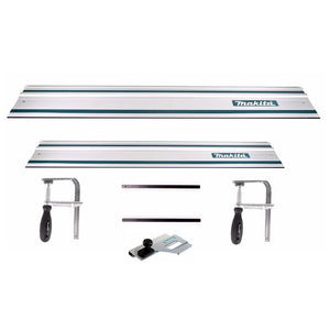 Makita Führungsschienen Set Führungsschiene 1400mm + Führungsschiene 1000mm + 2x Führungsschienenverbinder + 2x Schraubzwingen + Winkelanschlag