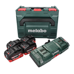 Metabo Basis Set 4x LiHD Akkupack 18 V 10,0 Ah Li-Ion Akku CAS System ( 685143000 ) + ASC 145 DUO Doppel Ladegerät + metaBOX