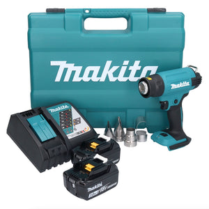 Makita DHG 181 RFK Akku Heißluftgebläse 18 V 150 - 550°C + 2x Akku 3,0 Ah + Ladegerät + Koffer
