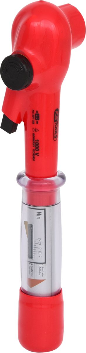 KS TOOLS 3/8" Drehmomentschlüssel mit Schutzisolierung und Umschalt-Ratschenkopf, 5-25Nm ( 117.3805 )