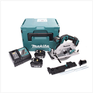 Makita DHS 680 RFJ Akku Handkreissäge 18 V 165 mm Brushless + 2x Akku 3,0 Ah + Ladegerät + Adapter + Makpac