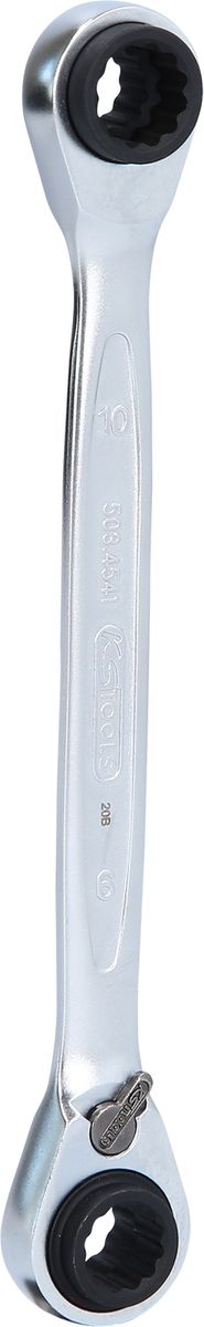 KS TOOLS 4 in 1 GEARplus® Doppel-Ratschenringschlüssel, umschaltbar, 8x9x10x11mm ( 503.4541 )