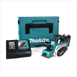Makita DKP 180 RA1J Akku Hobel 18 V 82 mm + 1x Akku 2,0 Ah + Ladegerät + Makpac