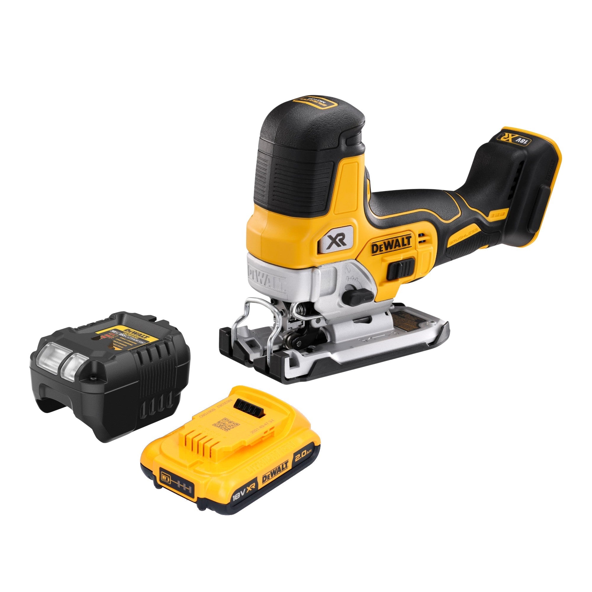 DeWalt DCS 335 D1 Akku Stichsäge 18 V 135 mm Brushless + 1x Akku 2,0 Ah + Ladegerät