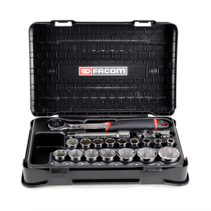 Facom S.161-2P6 Steckschlüsselsatz Knarrenkasten 1/2", 19 tlg. - Toolbrothers