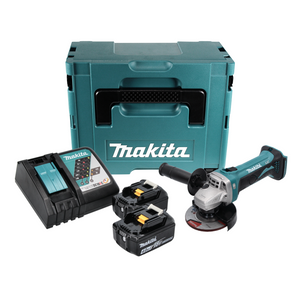 Makita DGA 452 RMJ Akku Winkelschleifer 18 V 115 mm + 2x Akku 4,0 Ah + Ladegerät + Makpac