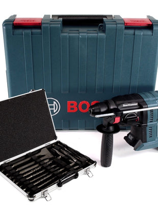 Bosch GBH 18V-20 Professional Akku Bohrhammer mit SDS-Plus Solo in Transportbox + 17tlg. Bohrer und Meißel Set - Toolbrothers