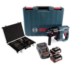 Bosch GBH 18V-20 Professional Akku Bohrhammer mit SDS-Plus Solo in Koffer +2x 6,0 Ah Akku + Ladegerät  + 17tlg. Bohrer und Meißel Set - Toolbrothers