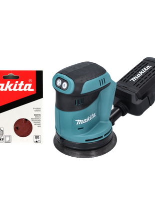 Makita DBO 180 Z Akku Exzenterschleifer 18 V 125 mm + 10x Schleifpapier K80 ( P-43555 ) - Toolbrothers