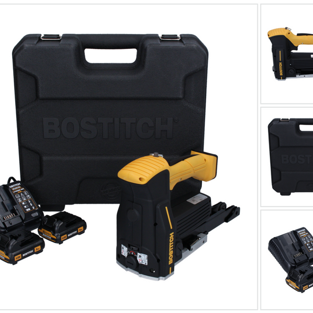 Bostitch DSA-3522-E Akku Kartonverschlusshefter Karton Tacker 12 V + 2x Akku 2,0 Ah + Ladegerät + Koffer - Toolbrothers