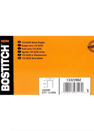 Bostitch Karton Klammern 22 mm Liquor 2000 Stk. für DSA-3522-E / DS-3522-E / MS-3522-E / T541402 ( 1332200Z ) - Toolbrothers