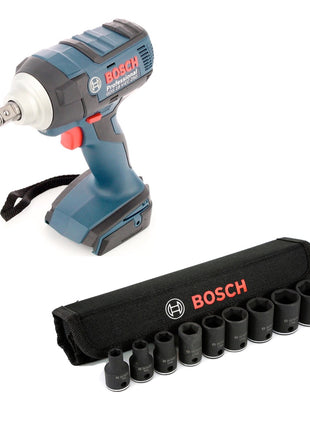 Bosch GDS 18 V-EC 250 Professional brushless Akku Dreh Schlagschrauber mit Einlage L-Boxx ready + 1/2" Steckschlüssel Einsätze Außen Sechskant Nüsse Set 9 tlg. - Toolbrothers