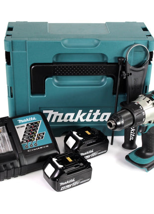 Makita DHP 451 RMJ 18 V 3. Gang Li-Ion Akku Schlagbohrschrauber im Makpac + 2x 4,0 Ah Akku + Schnellladegerät - Toolbrothers