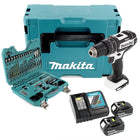 Makita DHP 482 RMJW Akku Schlagbohrschrauber 18 V 62 Nm weiß + 2x Akku 4,0Ah + Ladegerät + 100 tlg. Bit & Bohrer Set + Makpac - Toolbrothers
