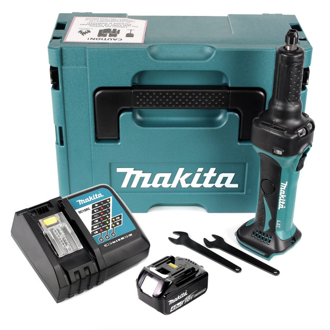 Makita DGD 800 RM1J Akku Geradschleifer 18 V + 1x Akku 4,0Ah + Ladegerät + Makpac - Toolbrothers