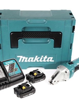 Makita DJS 101 RAJ Akku Blechschere 18 V + 2x Akku 2,0 Ah + Ladegerät + Makpac - Toolbrothers