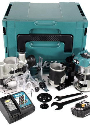 Makita DRT 50 RA1J X2 Akku Multifunktionsfräse 18 V Brushless + 1x Akku 2,0 + Ladegerät + Fräsmodule + Makpac - Toolbrothers