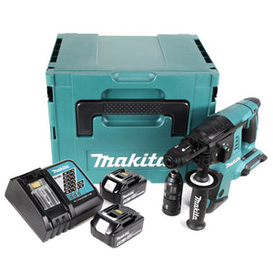 Makita DHR 264 2x 18 V / 36 V Akku-Bohrhammer SDS-PLUS im Makpac + 2x BL 1860 6,0 Ah Akku + DC18RC Schnellladegerät