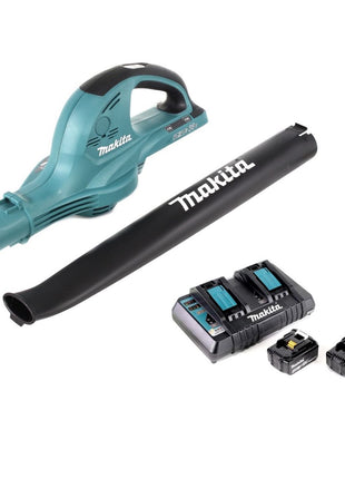 Makita DUB 361 PM 2x 18 V / 36 V Akku Laubbläser Gebläse + 2x Makita BL 1840 B 4 Ah / 4000 mAh Akku + Makita DC 18 RD 2-fach Ladegerät - Toolbrothers