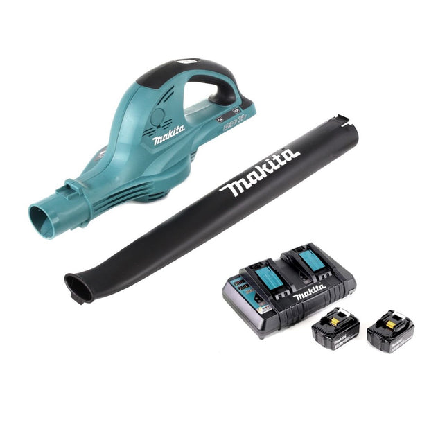 Makita DUB 361 PM 2x 18 V / 36 V Akku Laubbläser Gebläse + 2x Makita BL 1840 B 4 Ah / 4000 mAh Akku + Makita DC 18 RD 2-fach Ladegerät - Toolbrothers