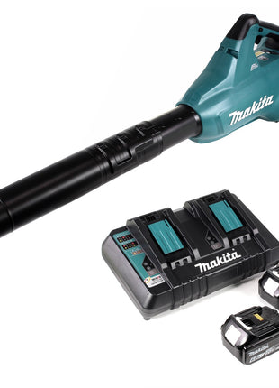 Makita DUB 362 2x18 Volt Akku Laubbläser Akku-Gebläse + 2x 6 Ah Akku + Makita DC 18 RD Doppel Ladegerät - Toolbrothers