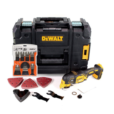 DeWalt DCS 355 NT Akku Oszillierer Multitool 18 V Brushless + TSTAK + 29 tlg. Zubehör + 6x Sägeblätter - ohne Akku, ohne Ladegerät - Toolbrothers